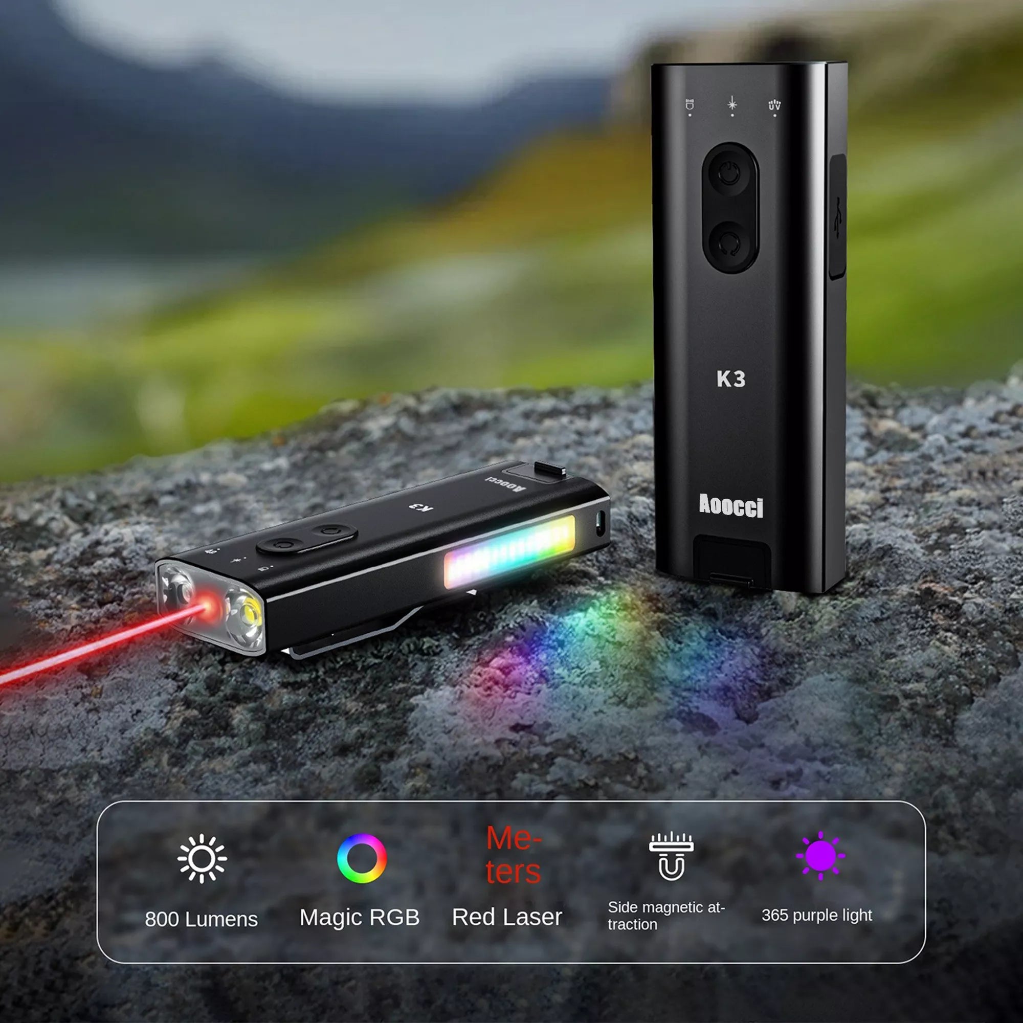 K3 मैग्नेटिक मल्टी-फंक्शन EDC फ्लैशलाइट और वर्क लाइट