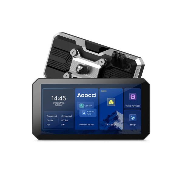 C9 Pro Max Motorcycle Front and Rear Camera, Wireless CarPlay Supported 